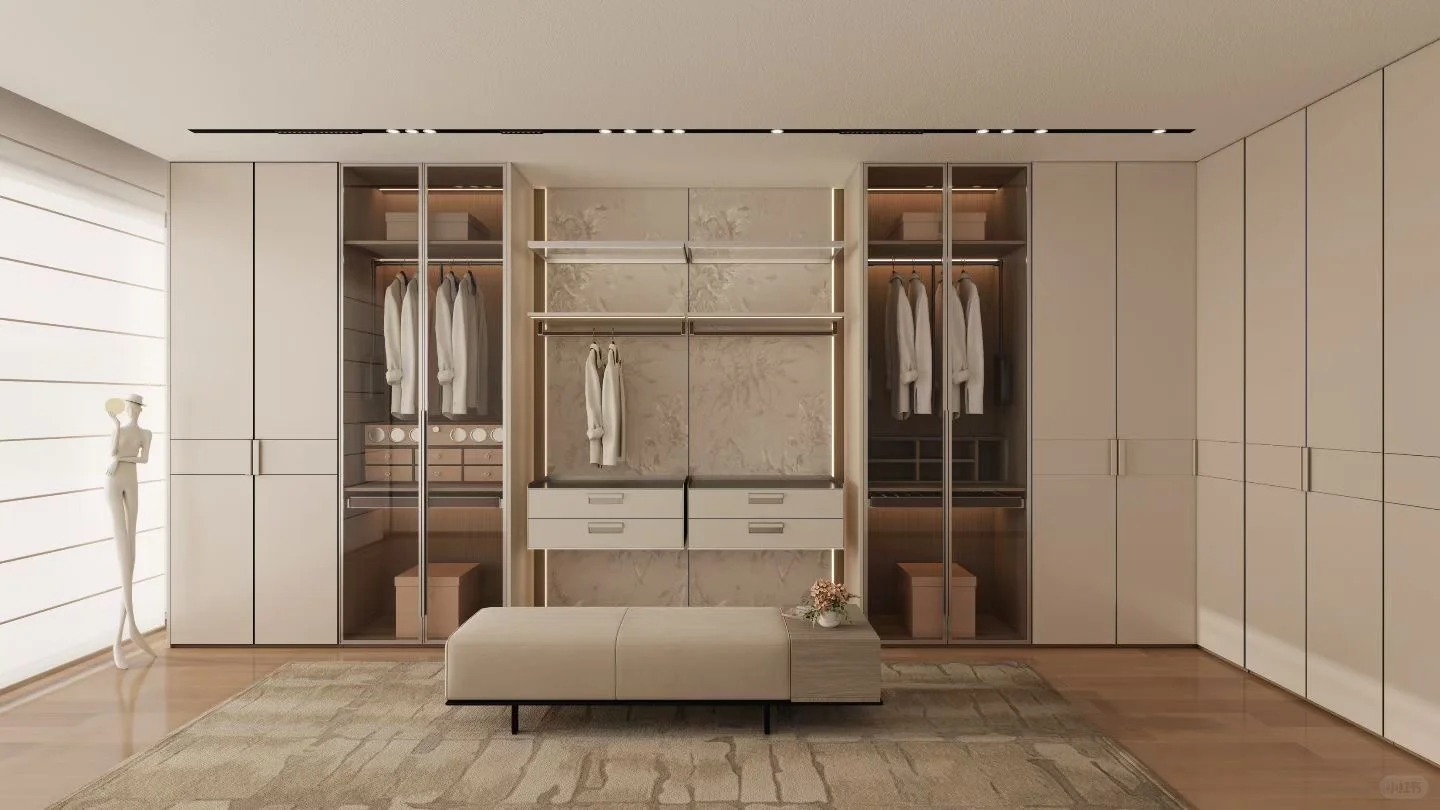 Light luxury leather wardrobe