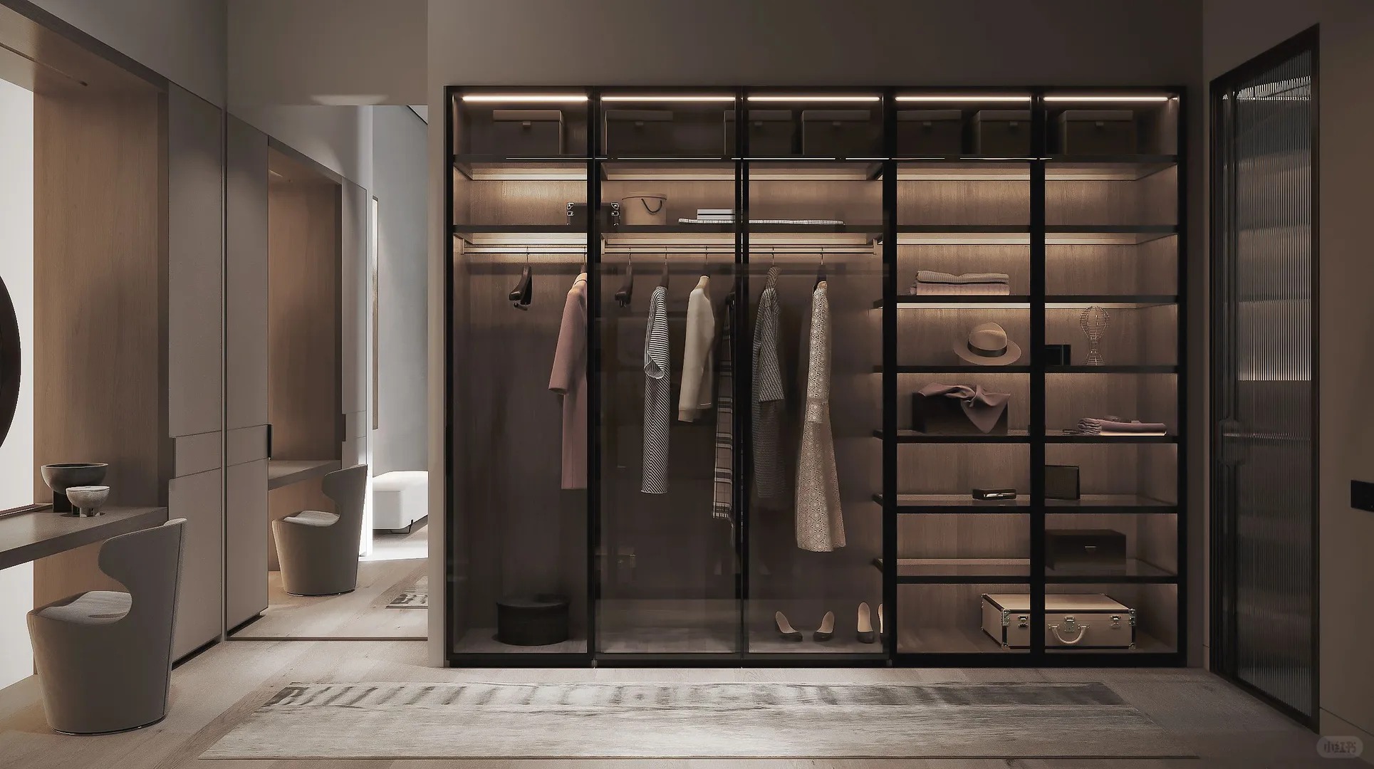 High-end glass wardrobe